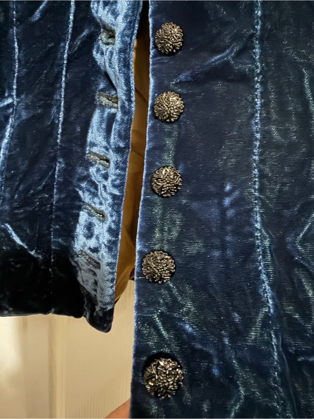 Vintage Ralph Lauren Deep Navy Velvet Button Jacket - Picture 3 of 7